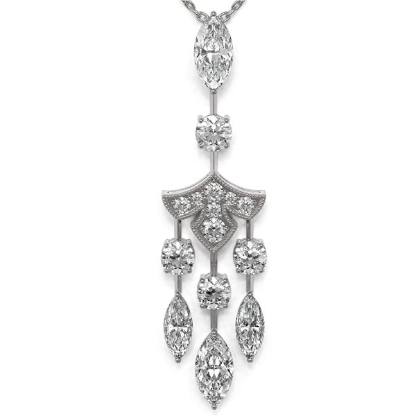 2.75 ctw Marquise Cut Diamond Necklace 18K White Gold - REF-369M3G