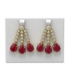 Image 1 : 24.6 ctw Ruby & Diamond Earrings 18K Yellow Gold - REF-618M2G