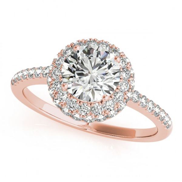 2.15 ctw Certified VS/SI Diamond Halo Ring 18k Rose Gold - REF-512X2A