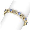 Image 2 : 26.55 ctw Tanzanite & Diamond Bracelet 18K Yellow Gold - REF-906R9K