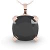 Image 2 : 6.0 ctw Cushion Black Diamond Designer Necklace 18k Rose Gold - REF-122M2G