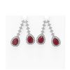 Image 1 : 15.49 ctw Ruby & Diamond Earrings 18K White Gold - REF-521H8R