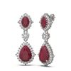 Image 2 : 11.32 ctw Ruby & Diamond Earrings 18K White Gold - REF-245Y5X