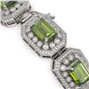Image 3 : 58.5 ctw Tourmaline & Diamond Victorian Bracelet 14K White Gold - REF-1623W3H