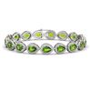 Image 1 : 16.08 ctw Peridot & Diamond Micro Pave Halo Bracelet 10k White Gold - REF-318M2G