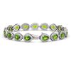 Image 2 : 16.08 ctw Peridot & Diamond Micro Pave Halo Bracelet 10k White Gold - REF-318M2G
