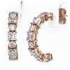 Image 3 : 4 ctw Princess Cut Diamond Designer Earrings 18K Rose Gold - REF-420A6N