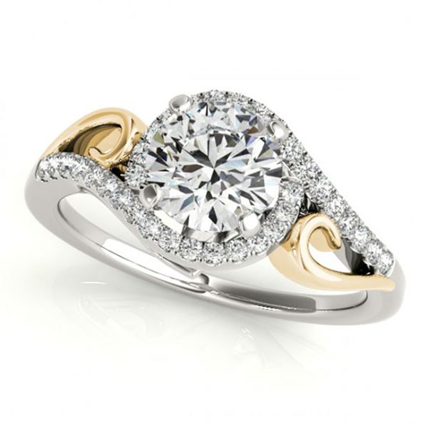 1.25 ctw Certified VS/SI Diamond Solitaire Halo Ring 18k 2Tone Gold - REF-277R2K