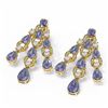 Image 3 : 20.48 ctw Tanzanite & Diamond Earrings 18K Yellow Gold - REF-586Y2X