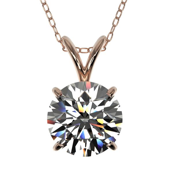 1.50 ctw Certified Quality Diamond Necklace 10k Rose Gold - REF-224Y8X