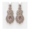Image 1 : 12.22 ctw Morganite & Diamond Earrings 18K Rose Gold - REF-781K8Y