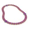 Image 2 : 55.03 ctw Amethyst & Diamond Necklace 14K Yellow Gold - REF-581F8M
