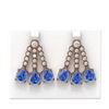 Image 1 : 21.42 ctw Tanzanite & Diamond Earrings 18K Rose Gold - REF-890K9Y