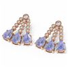 Image 3 : 21.42 ctw Tanzanite & Diamond Earrings 18K Rose Gold - REF-890K9Y