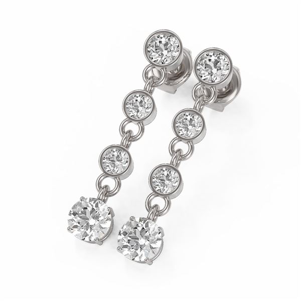 2.5 ctw Diamond Designer Earrings 18K White Gold - REF-321R8K