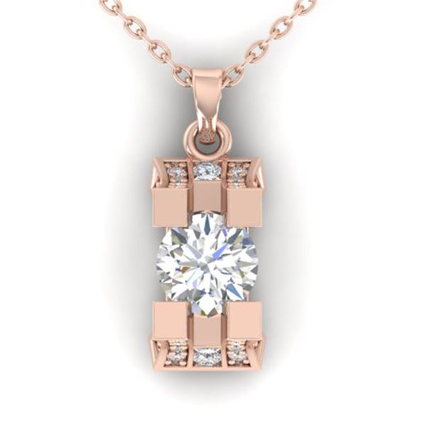 1.15 ctw VS/SI Diamond Art Deco Stud Necklace 14k Rose Gold - REF-143N6F