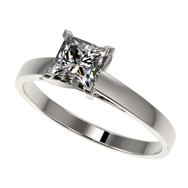 1 ctw VS/SI Quality Princess Diamond Engagment Ring 10k White Gold - REF-243H2R