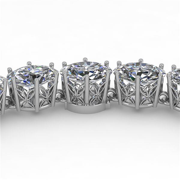 30 ctw Oval SI Diamond Necklace 18K White Gold - REF-4830X2A