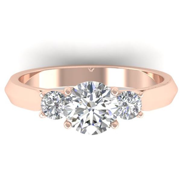 1.5 ctw Certified VS/SI Diamond Solitaire 3 Stone Ring 14k Rose Gold - REF-346X2A