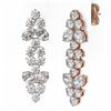 Image 3 : 4 ctw Oval Cut Diamond Designer Earrings 18K Rose Gold - REF-418R9K
