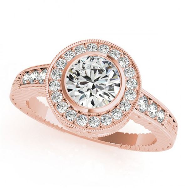 1.35 ctw Certified VS/SI Diamond Halo Ring 18k Rose Gold - REF-300N8F