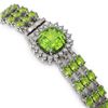 Image 2 : 29.26 ctw Peridot & Diamond Bracelet 14K White Gold - REF-281R8K