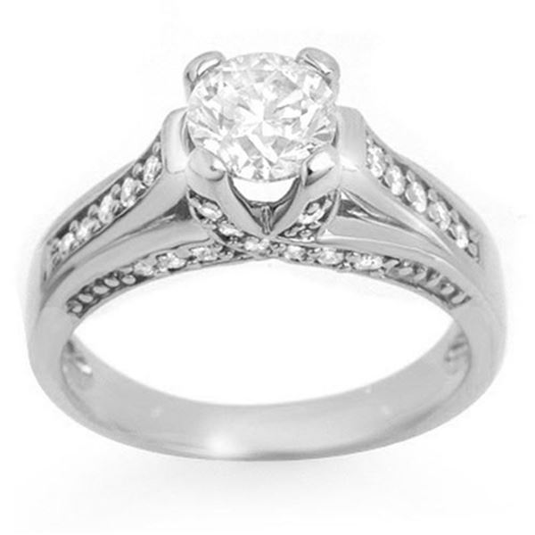1.25 ctw Certified VS/SI Diamond Ring 14k White Gold - REF-186G4W