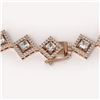 Image 3 : 19.27 ctw Princess Cut Diamond Micro Pave Necklace 18K Rose Gold - REF-1598H3R
