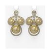 Image 1 : 2.61 ctw Diamond & Pearl Earrings 18K Yellow Gold - REF-298M4G