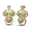 Image 2 : 2.61 ctw Diamond & Pearl Earrings 18K Yellow Gold - REF-298M4G