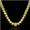 Image 2 : 87 ctw Citrine & Diamond Micro Pave Necklace 14k Yellow Gold - REF-335M6G