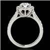 Image 2 : 2 ctw Certified Diamond Solitaire Halo Ring 10k White Gold - REF-229N3F