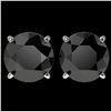 Image 1 : 4 ctw Fancy Black Diamond Solitaire Stud Earrings 10k White Gold - REF-68X8A