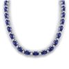 Image 3 : 34 ctw Tanzanite & VS/SI Diamond Eternity Necklace 10k White Gold - REF-281M8G