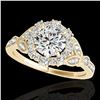 Image 1 : 1.5 ctw Certified Diamond Solitaire Halo Ring 10k Yellow Gold - REF-190K9Y