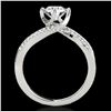 Image 2 : 1.2 ctw Certified Diamond Bypass Solitaire Ring 10k White Gold - REF-190N9F