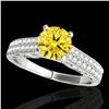 Image 1 : 1.41 ctw Certified SI Intense Yellow Diamond Antique Ring 10k White Gold - REF-197W8H