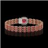 Image 3 : 28.56 ctw Tourmaline & Diamond Bracelet 14K Rose Gold - REF-414H2R