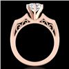 Image 1 : 1.51 ctw VS/SI Diamond Solitaire Art Deco Ring 18k Rose Gold - REF-442H5R