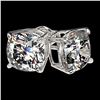Image 3 : 2.50 ctw VS/SI Quality Cushion Diamond Stud Earrings 10k White Gold - REF-601R4K