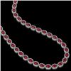 Image 2 : 34.11 ctw Ruby & Diamond Micro Pave Halo Necklace 10k White Gold - REF-672R8K
