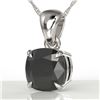 Image 1 : 3 ctw Cushion Cut Black Diamond Designer Necklace 18k White Gold - REF-105W5H