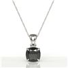 Image 2 : 3 ctw Cushion Cut Black Diamond Designer Necklace 18k White Gold - REF-105W5H