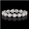 Image 1 : 17.15 ctw Opal & Diamond Micro Pave Halo Bracelet 10k White Gold - REF-321R6K