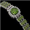 Image 2 : 28.56 ctw Tourmaline & Diamond Bracelet 14K White Gold - REF-404M8G