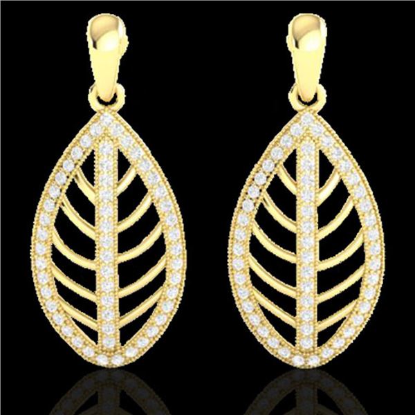 2 ctw Micro Pave VS/SI Diamond Designer Earrings 18k Yellow Gold - REF-174H5R