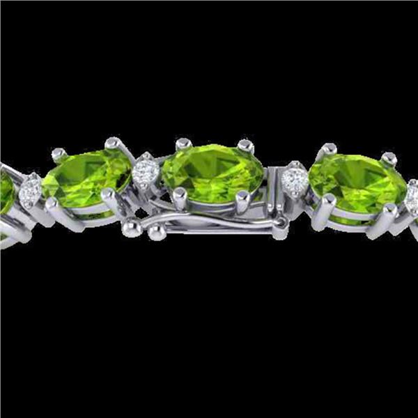 19.7 ctw Peridot & VS/SI Diamond Eternity Bracelet 10k White Gold - REF-118M5G