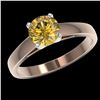 Image 2 : 1.29 ctw Certified Intense Yellow Diamond Solitaire Ring 10k Rose Gold - REF-208Y6X