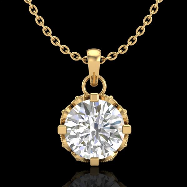 0.85 ctw VS/SI Diamond Art Deco Stud Necklace 18k Yellow Gold - REF-138Y4X