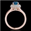 Image 2 : 1.85 ctw SI Certified Fancy Blue Diamond Halo Ring 10k Rose Gold - REF-163Y6X